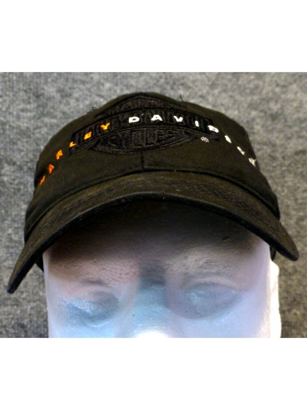Vintage Harley Davidson Hat Cap Black Embroidered Snapback Bar Shield Arched Spe